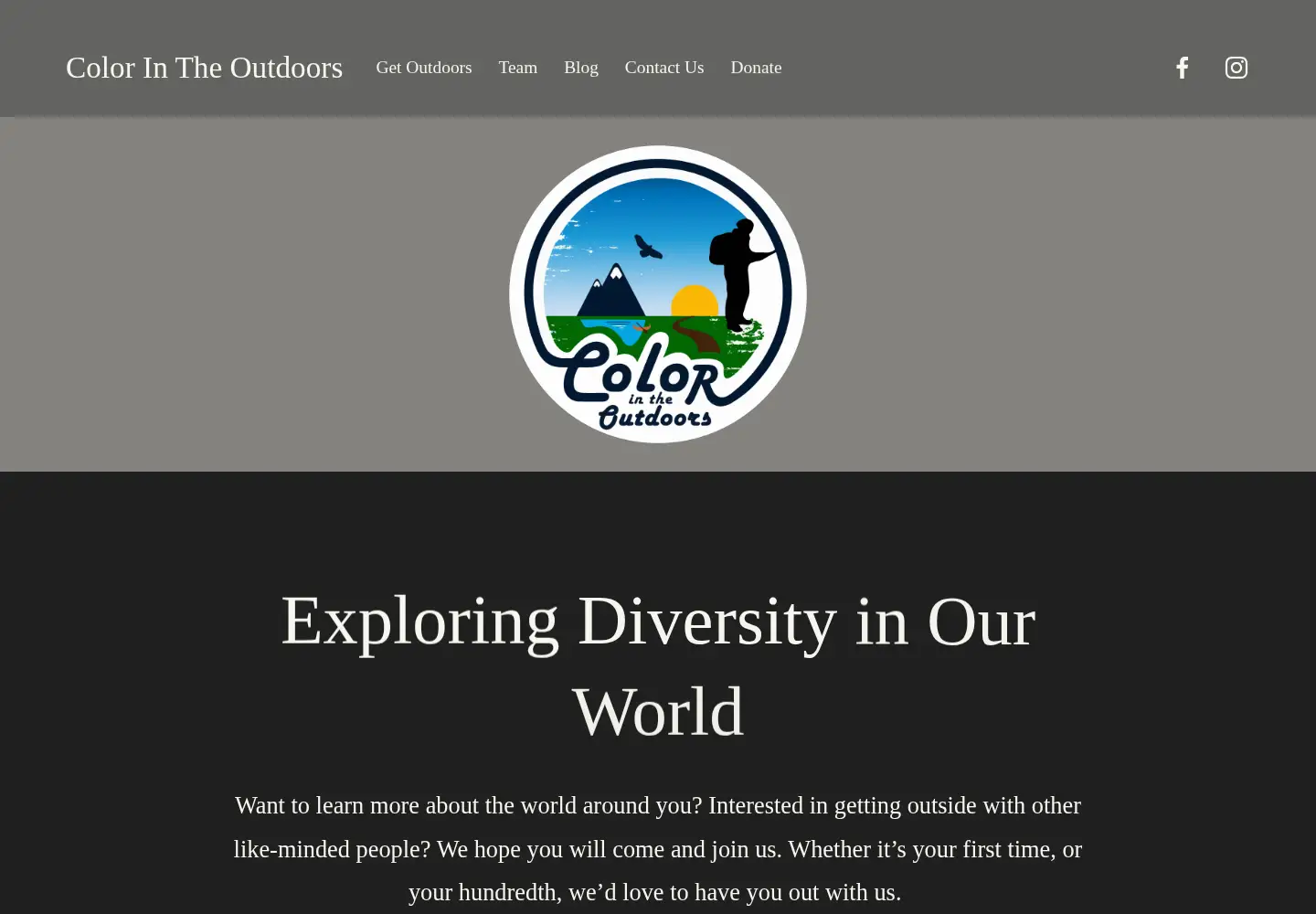 Captured homepage of colorintheoutdoors.com in the current scan