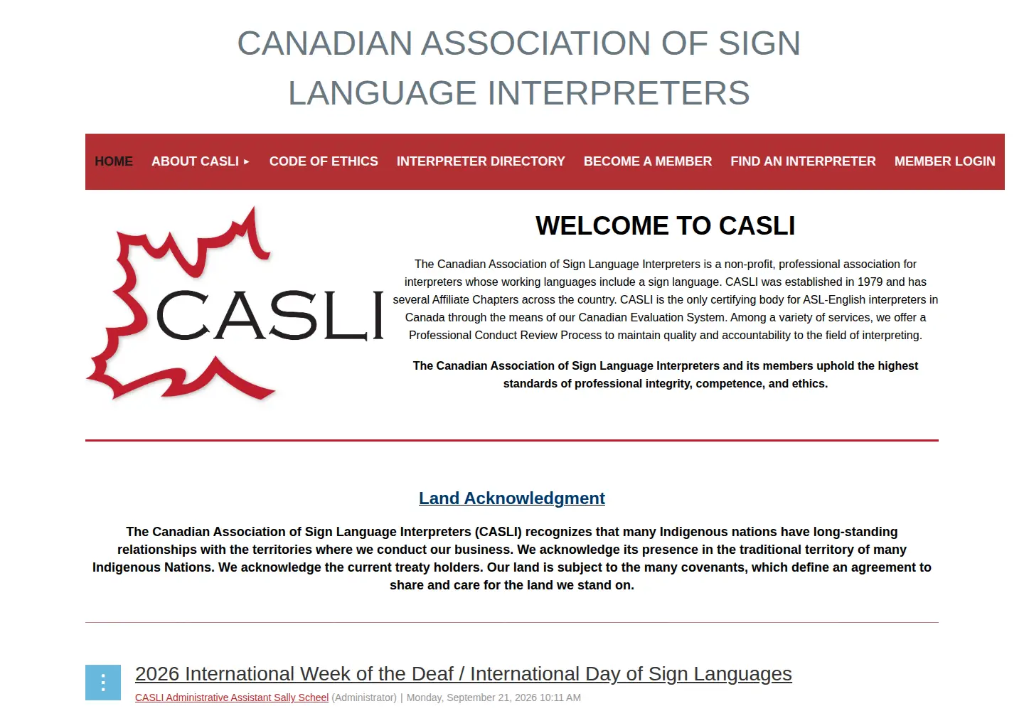 Screenshot of casli.ca