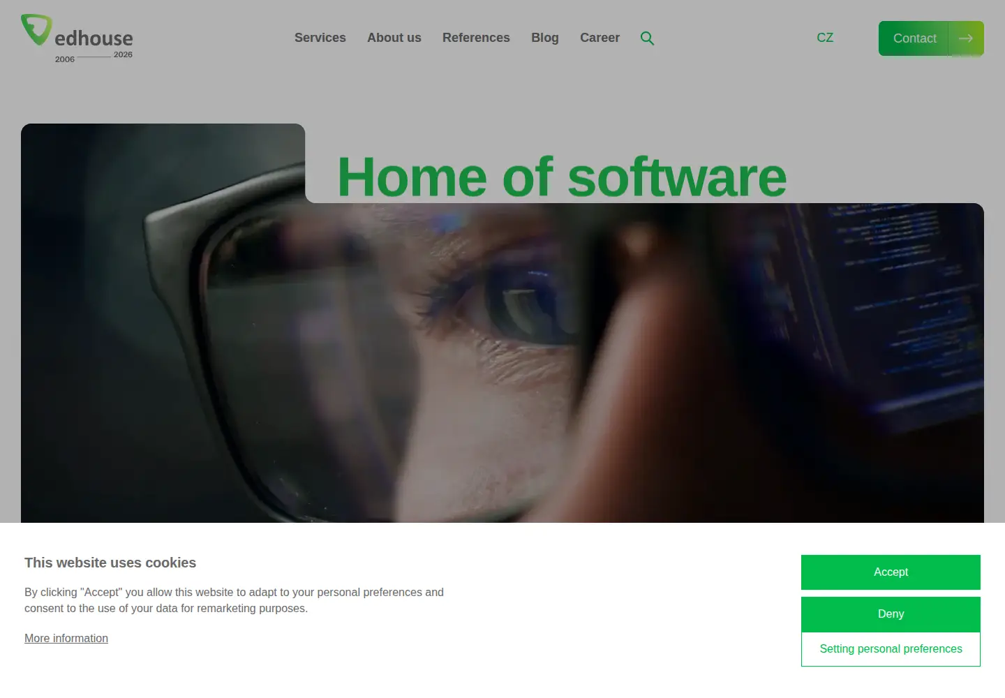 Captured homepage of edhouse.eu in the current scan