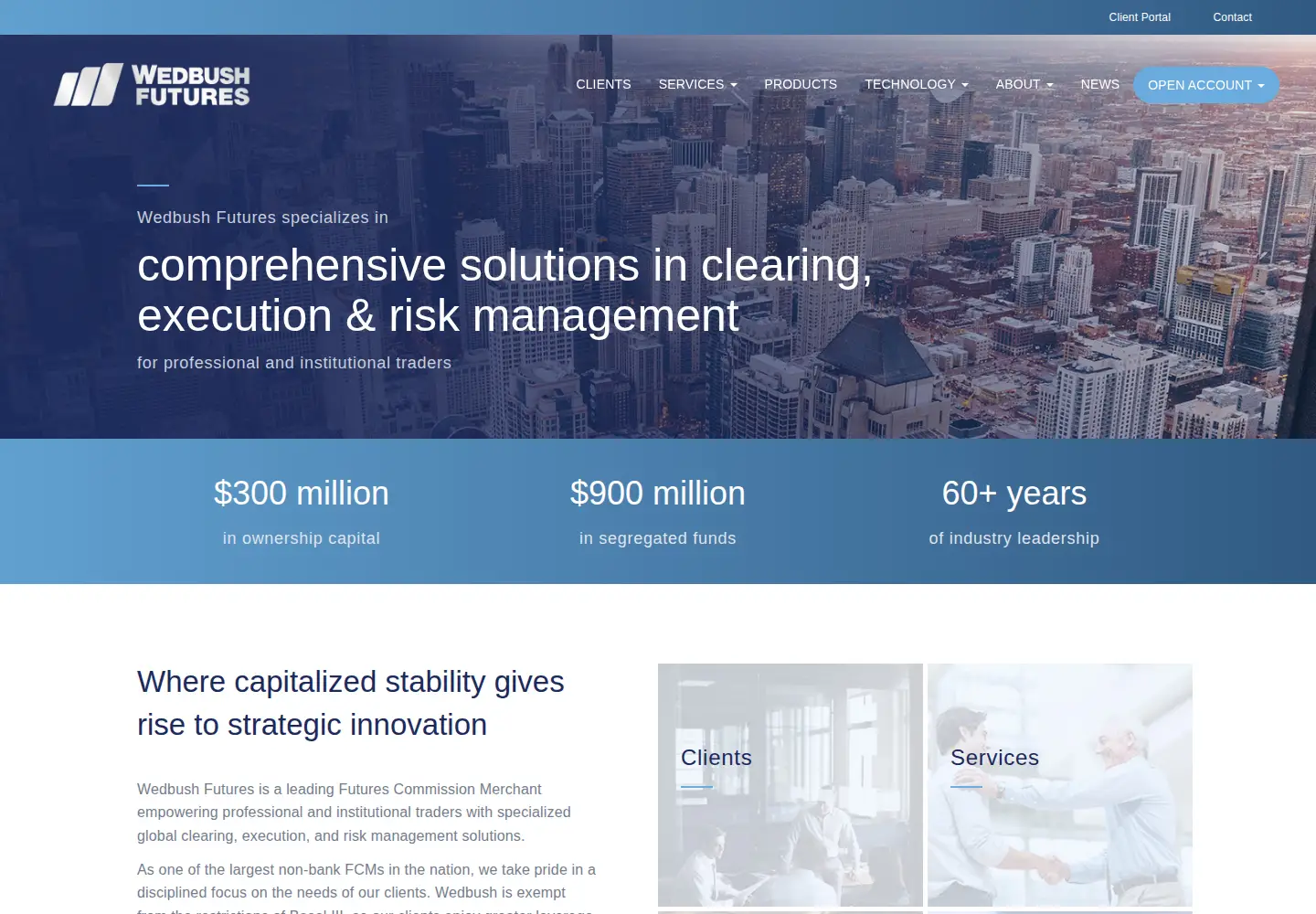 Screenshot of wedbushfutures.com