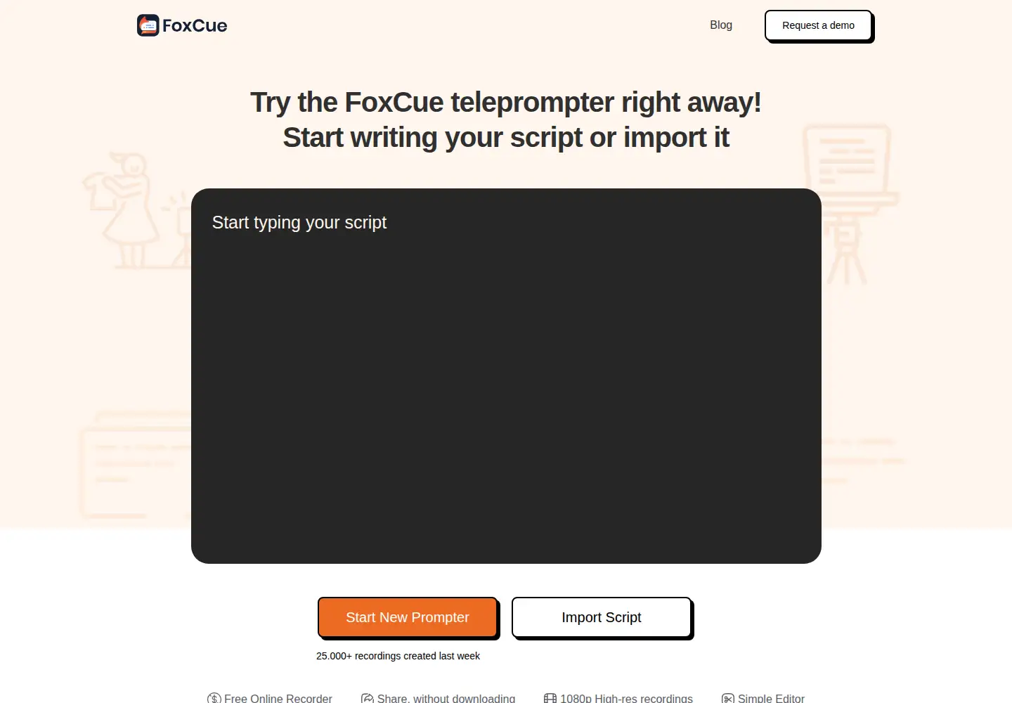 Captured homepage of foxcue.com in the current scan