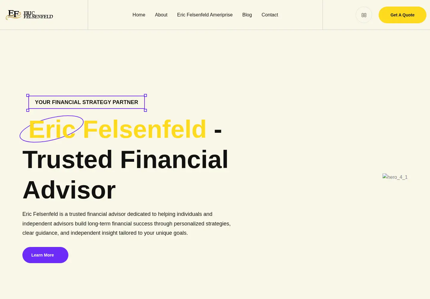 Captured homepage of ericfelsenfeldofficial.com in the current scan