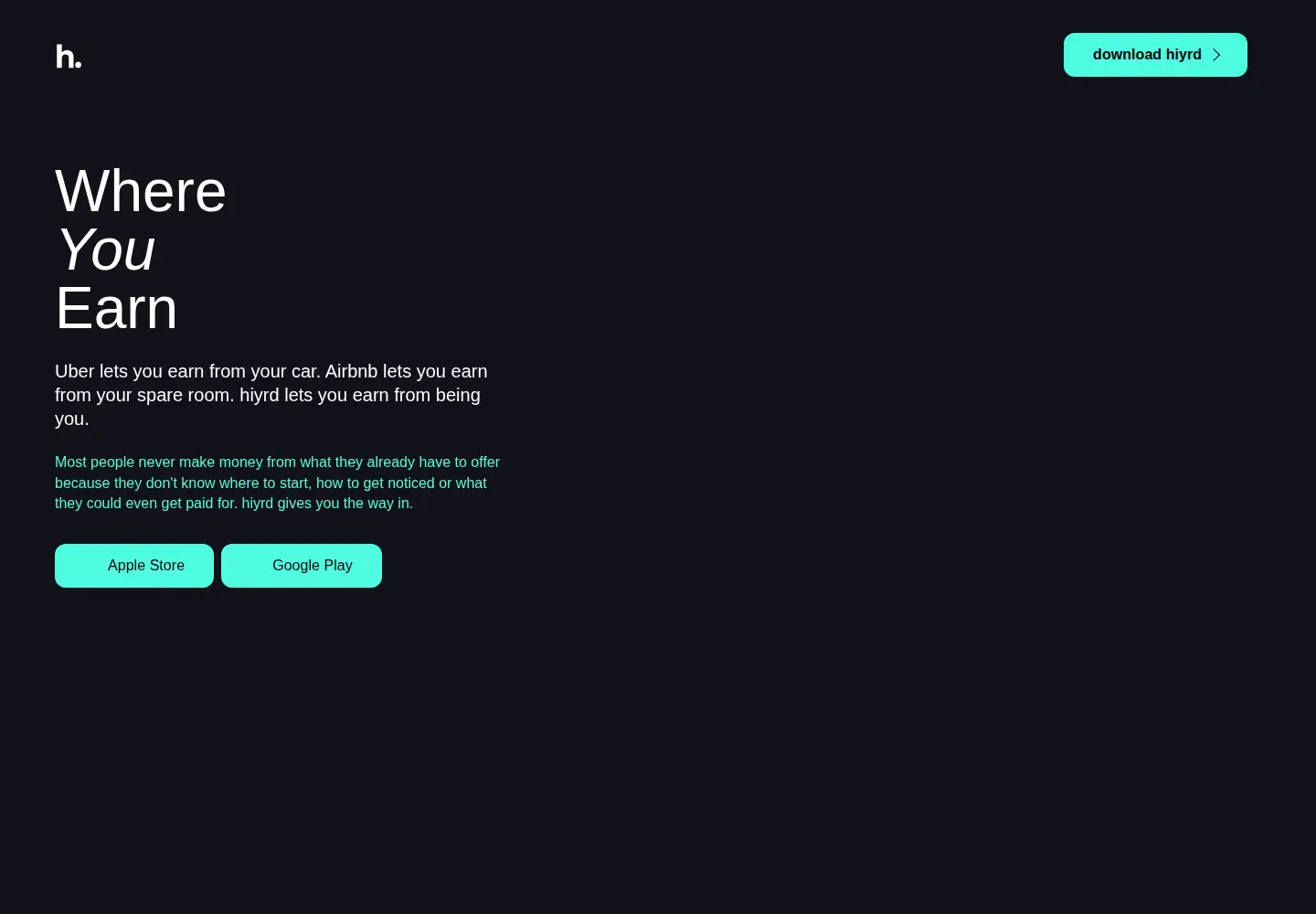 Screenshot of hiyrd.com