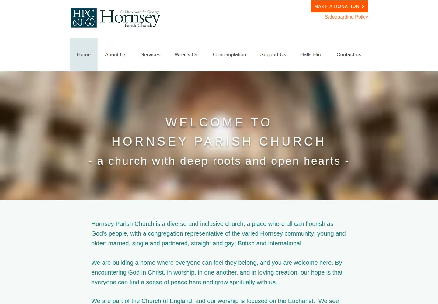 Screenshot of hornseyparishchurch.org