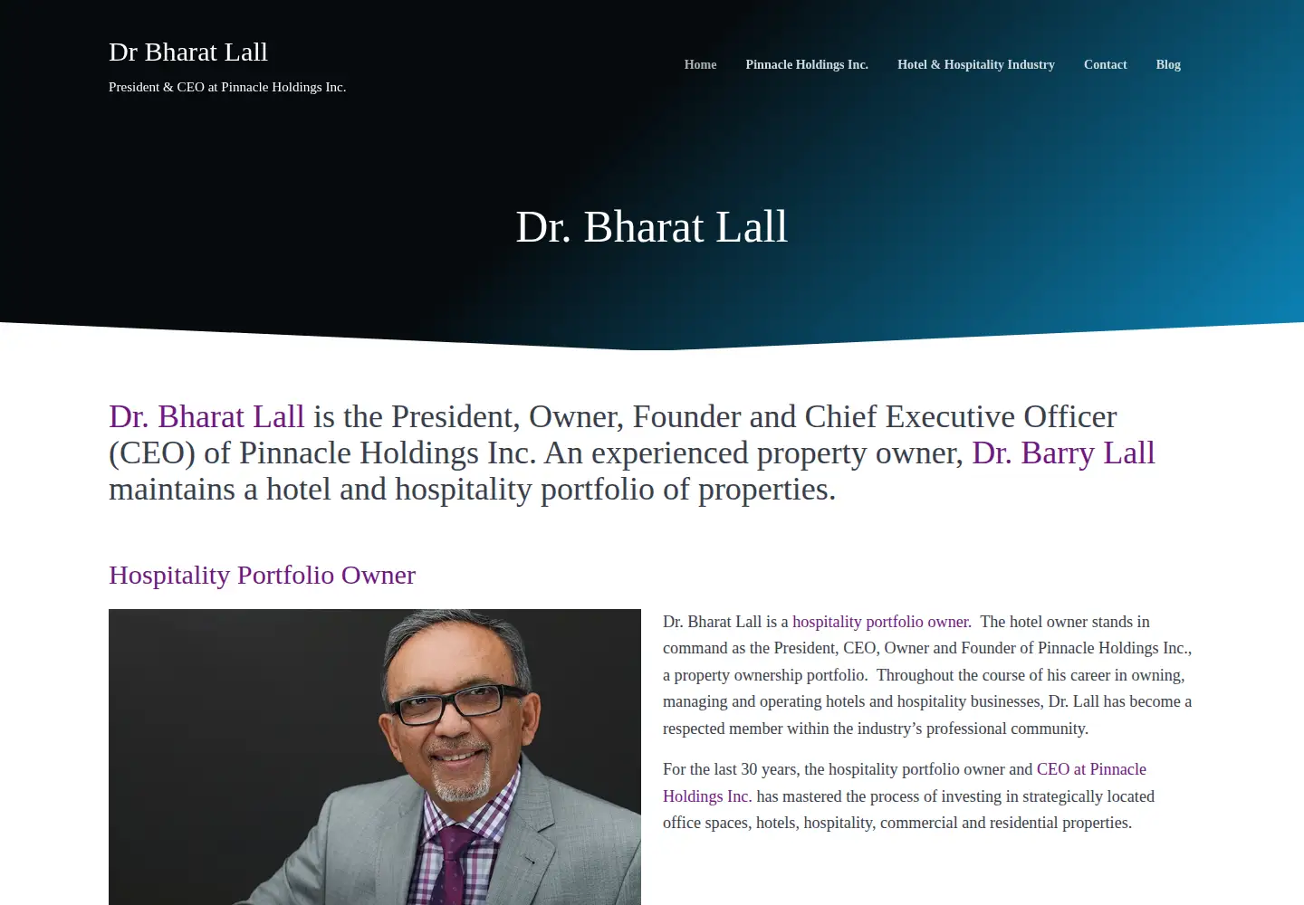 Screenshot of drbharatlall.org
