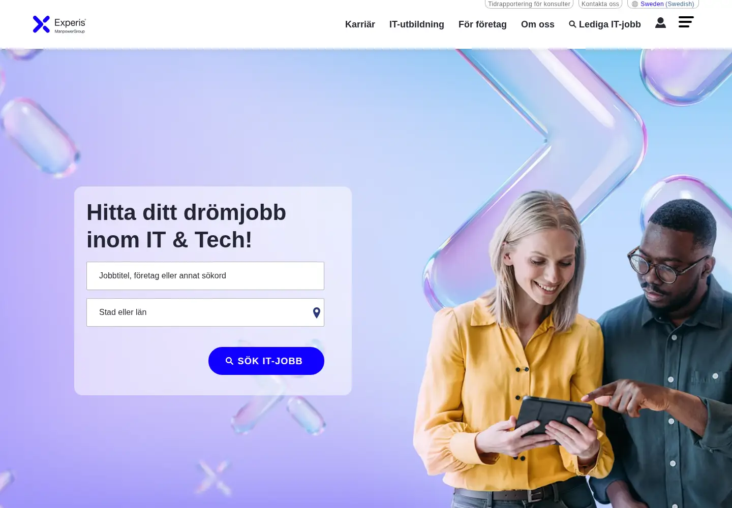 Screenshot of experis.se