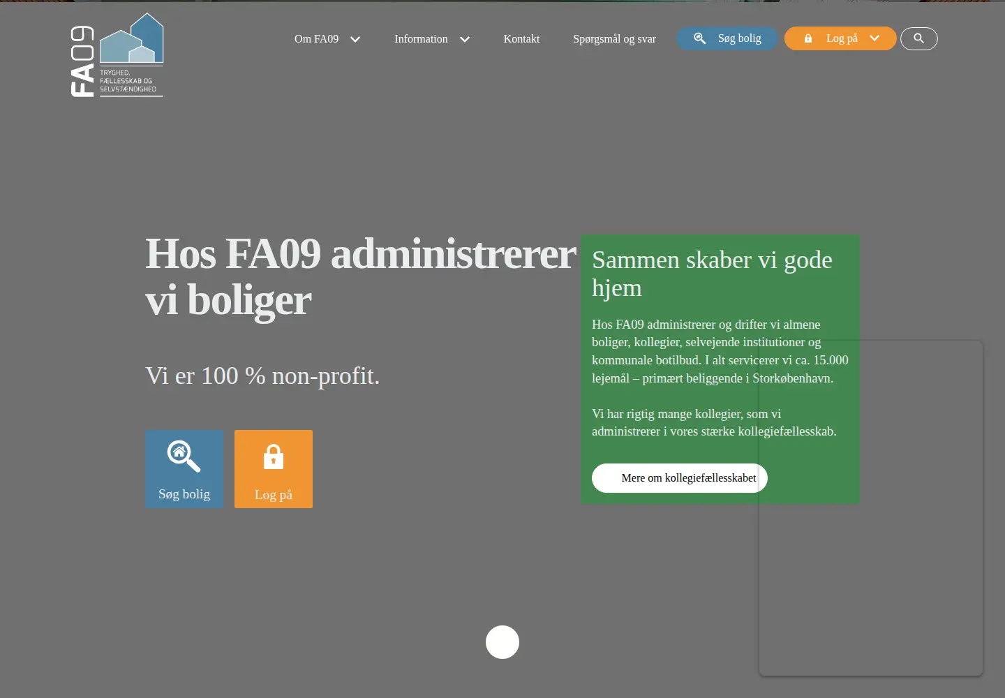 Captured homepage of fa09.dk in the current scan