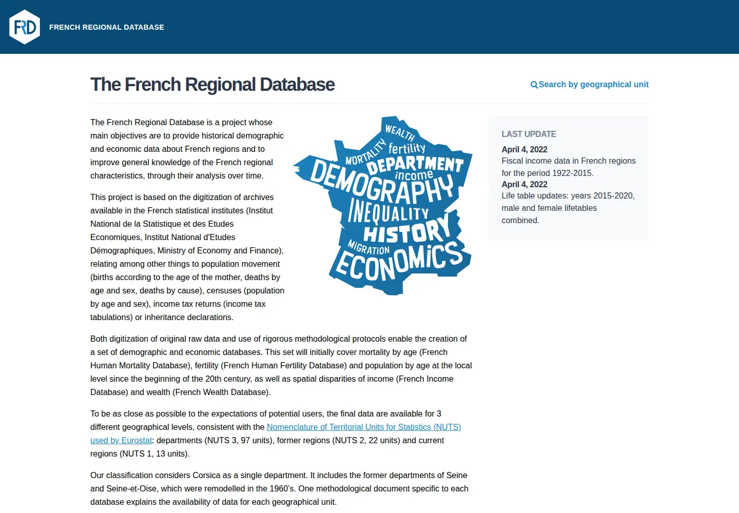 Captured homepage of frdata.org in the current scan