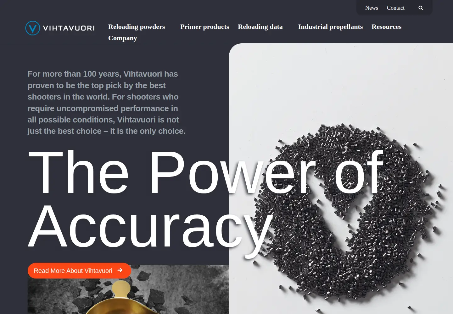 Screenshot of vihtavuori.com