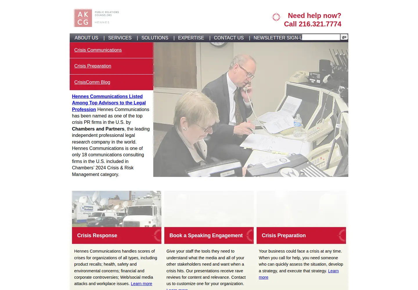 Screenshot of crisiscommunications.com