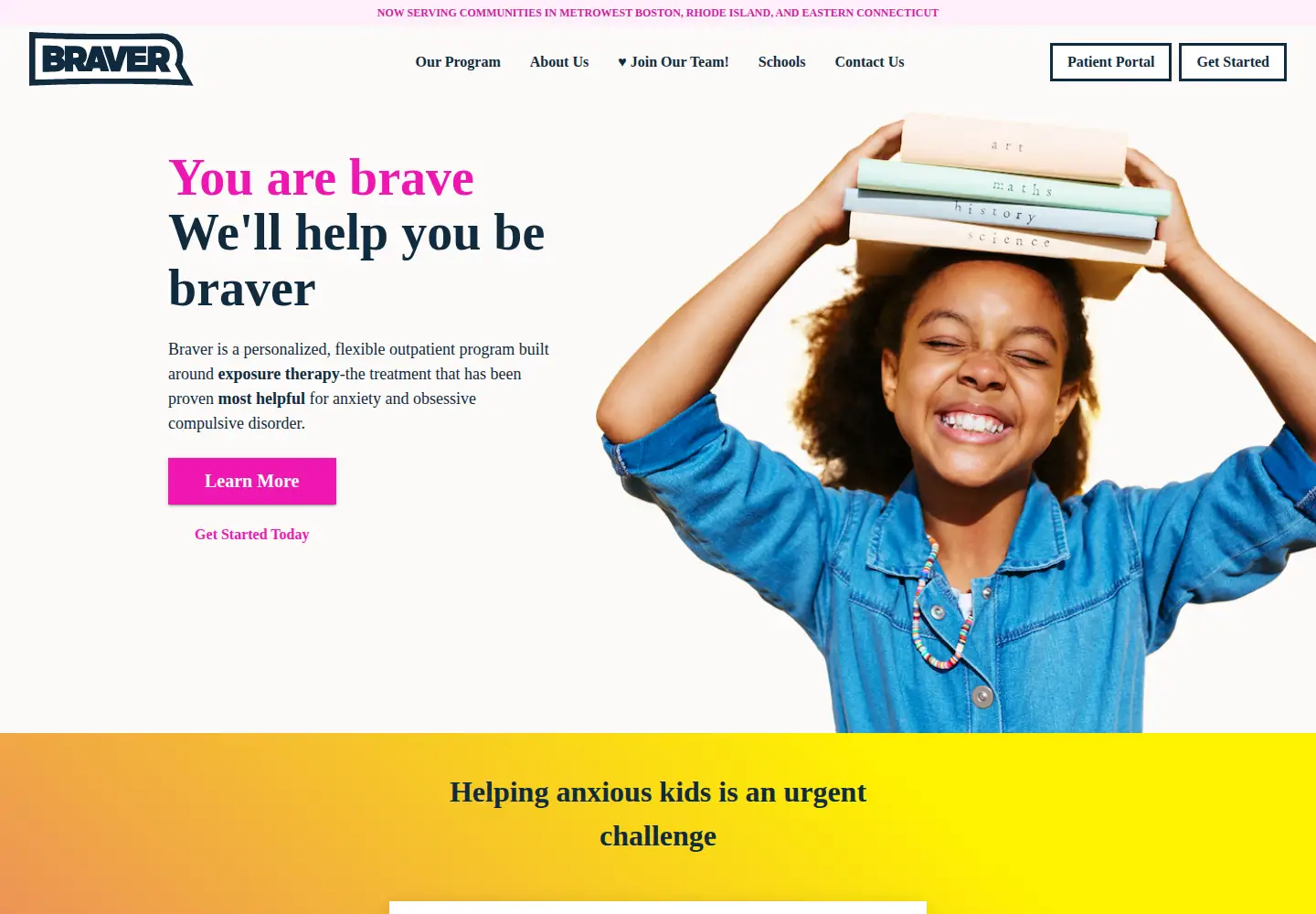 Captured homepage of bebraver.com in the current scan