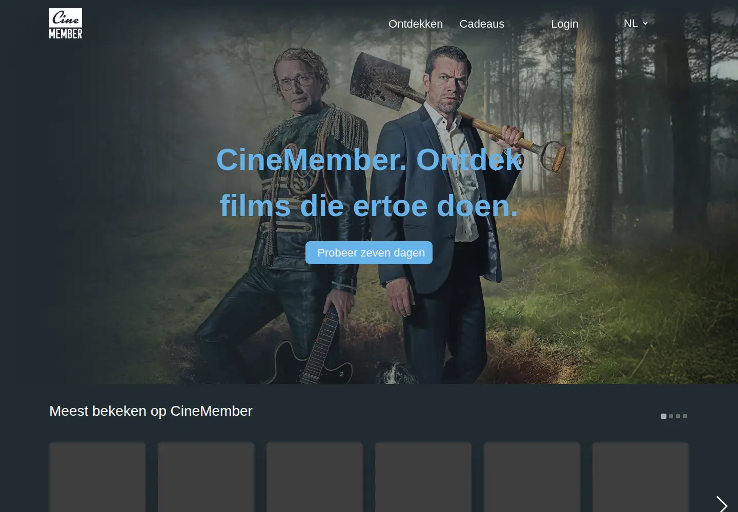 Captured homepage of cinemember.nl in the current scan