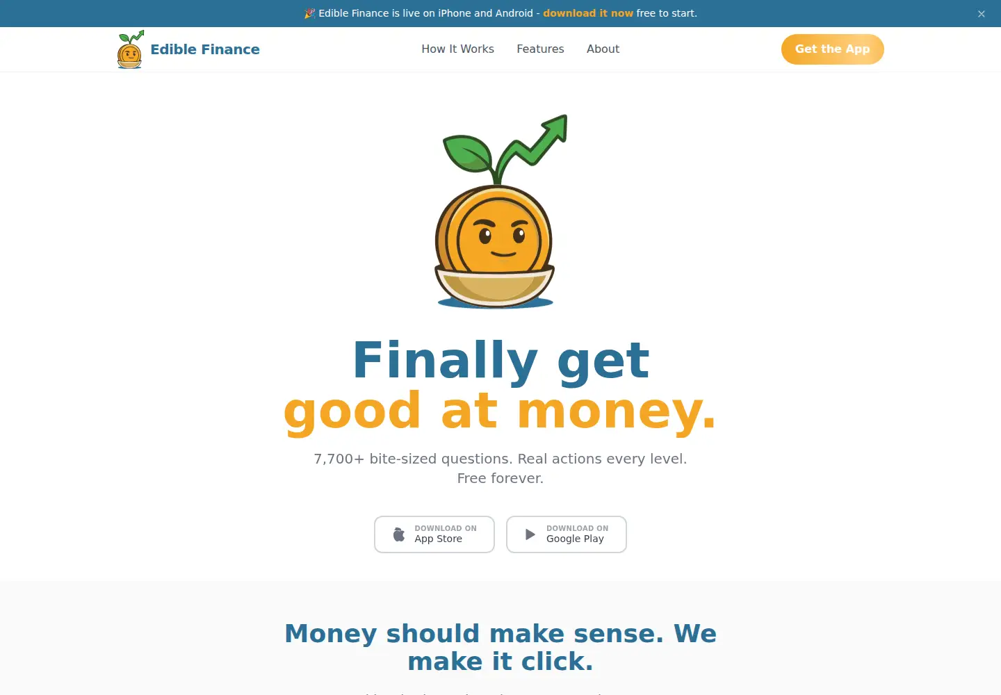 Captured homepage of ediblefinance.com in the current scan