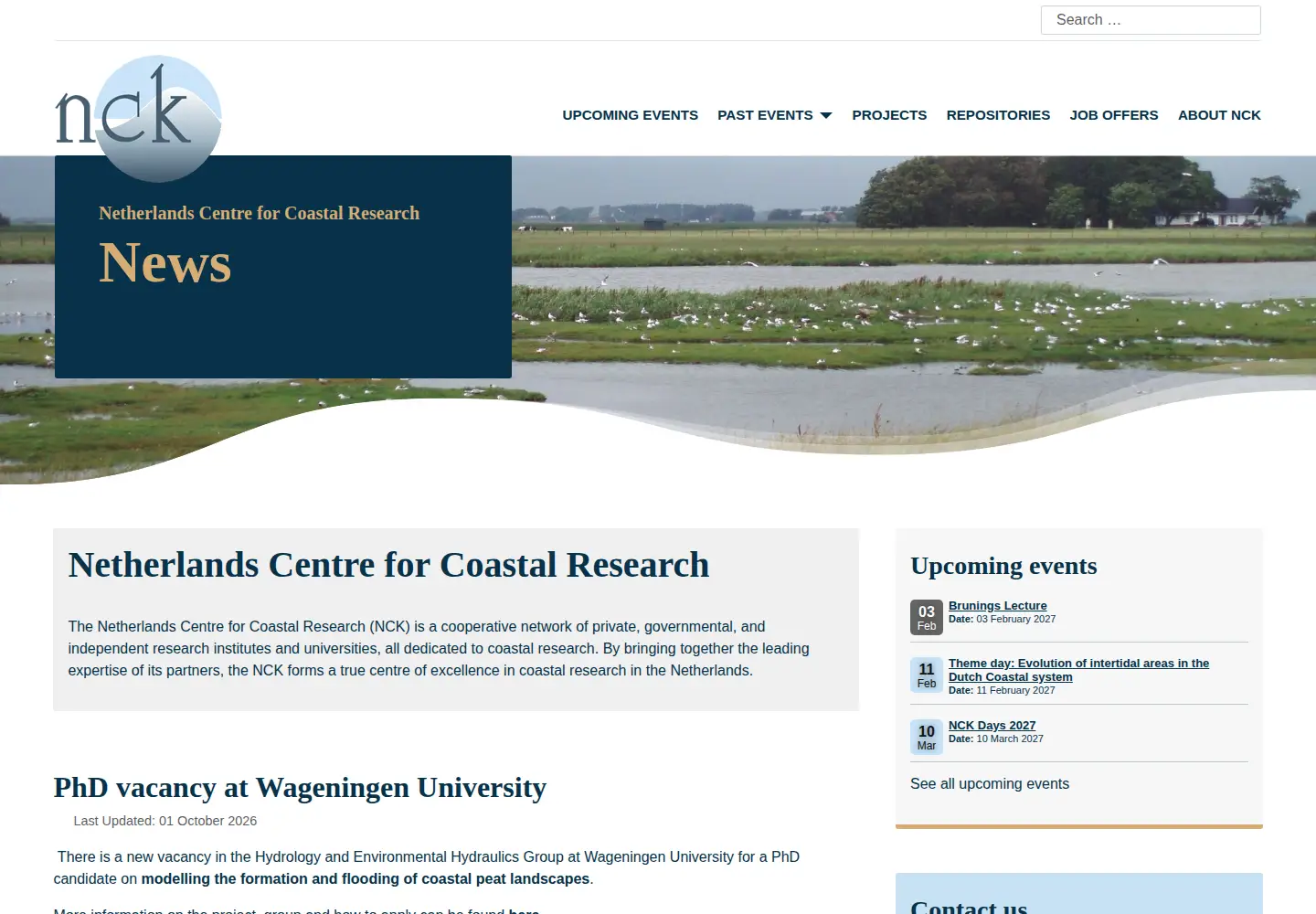 Captured homepage of nck-web.org in the current scan