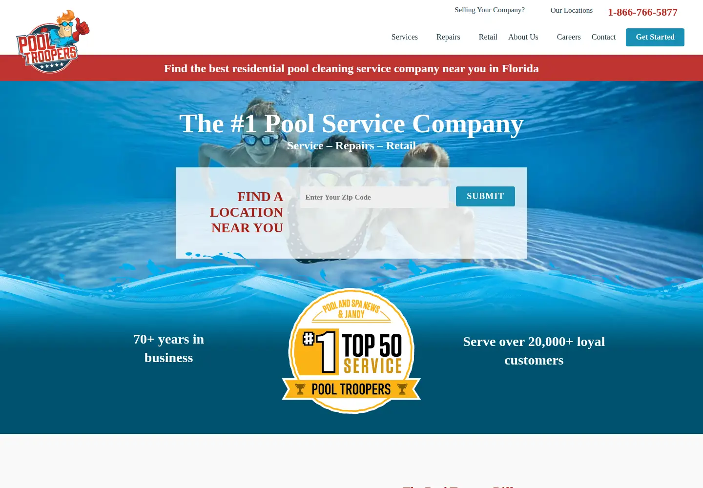 Captured homepage of pooltroopers.com in the current scan