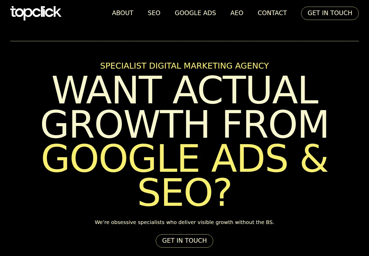 Captured homepage of topclick.co.za in the current scan