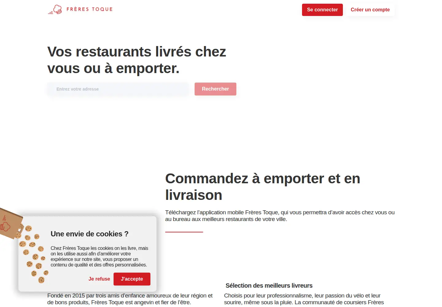 Captured homepage of frerestoque.fr in the current scan