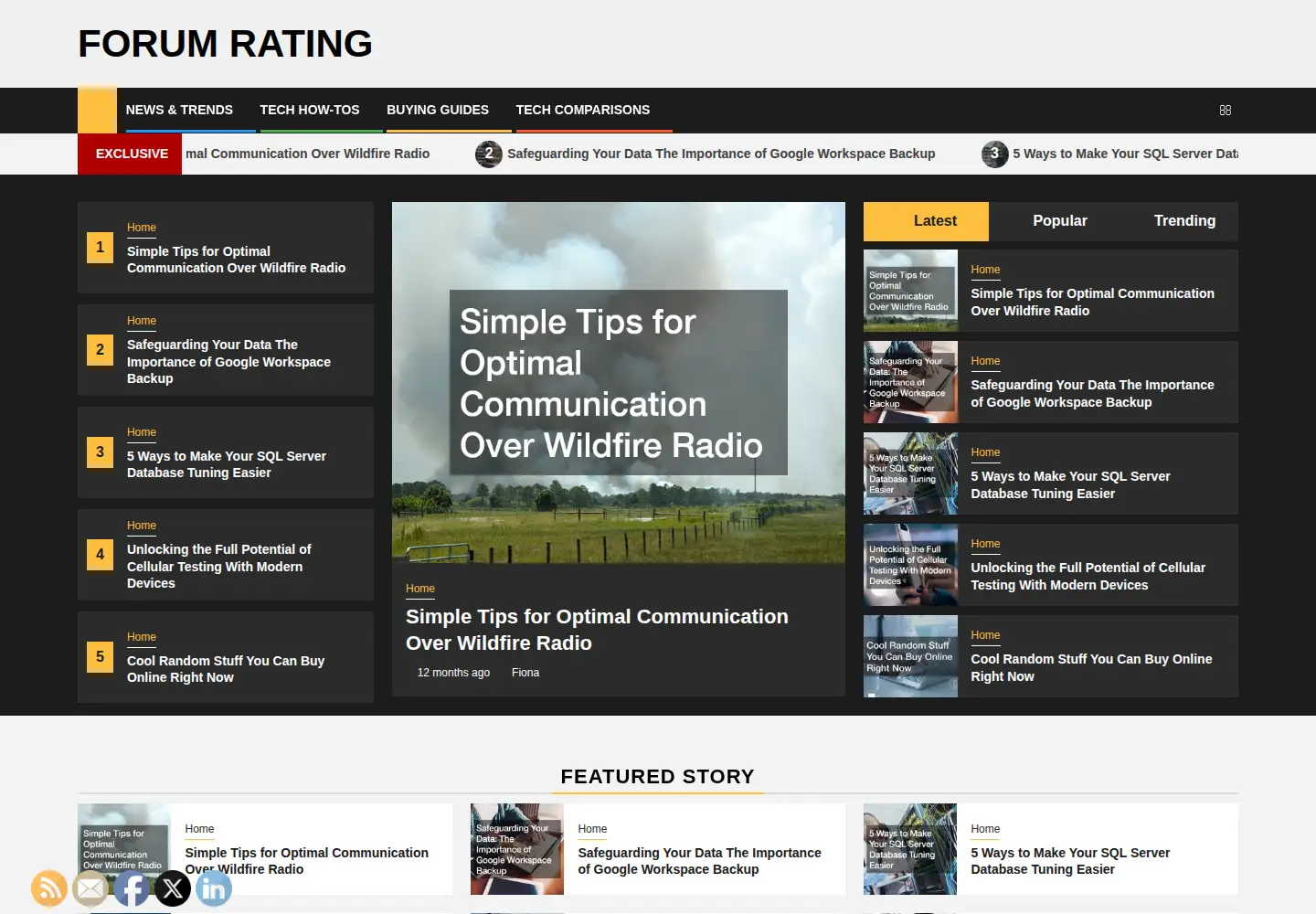 Screenshot of forumrating.com