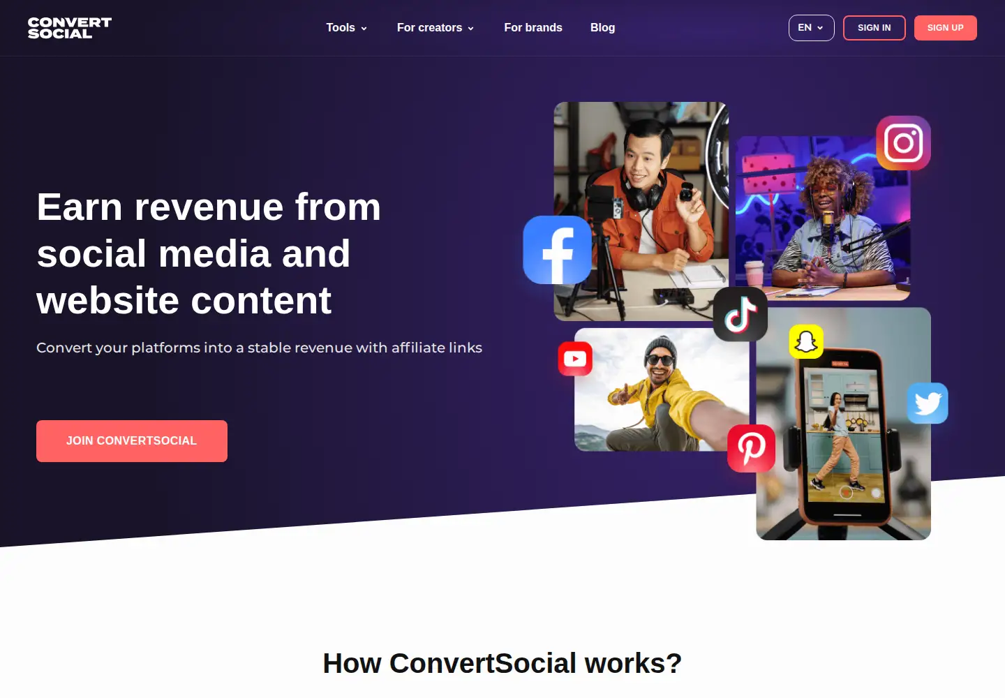Screenshot of convertsocial.net