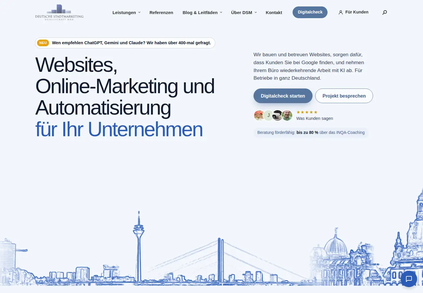 Captured homepage of deutsche-stadtmarketing.de in the current scan