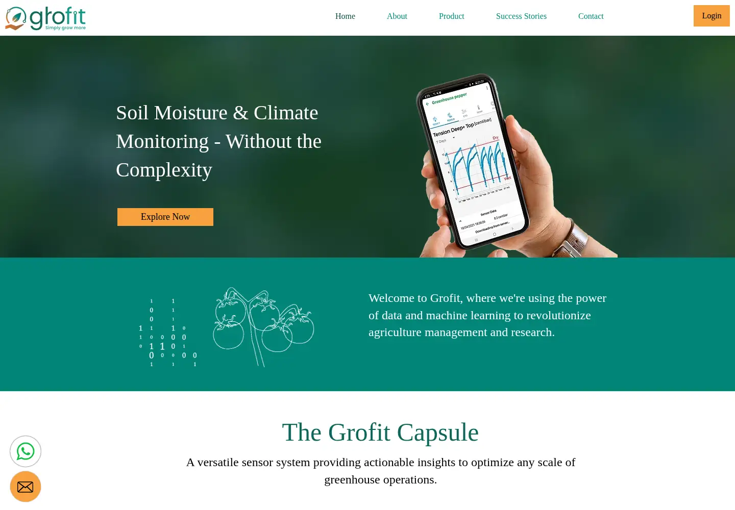 Captured homepage of grofit-ag.com in the current scan