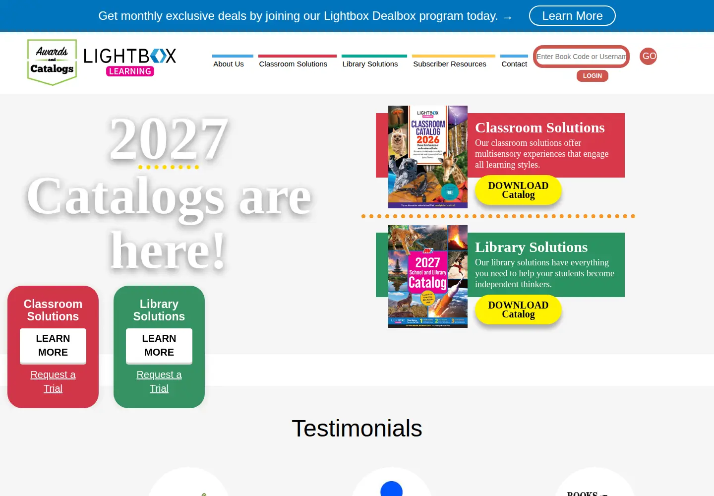 Captured homepage of openlightbox.com in the current scan