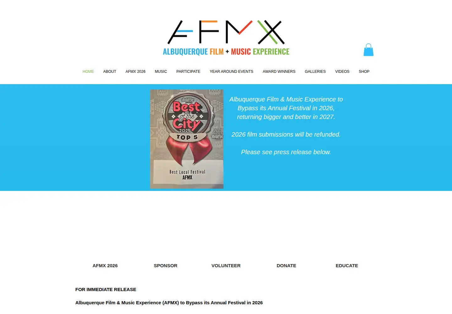 Captured homepage of afmxnm.com in the current scan