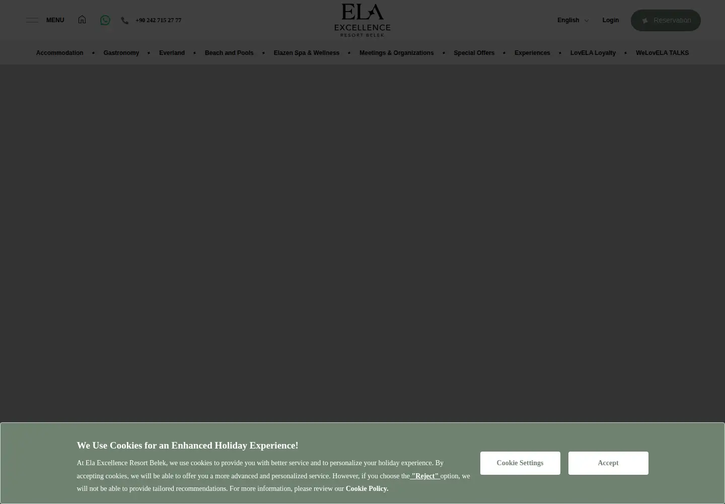Captured homepage of elahotels.com in the current scan