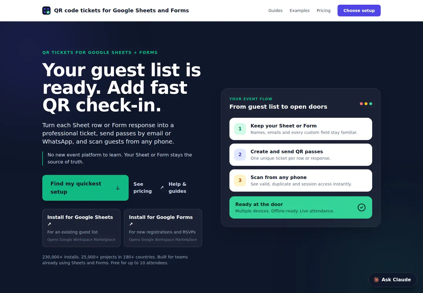 Screenshot of qr-code-ticket.com