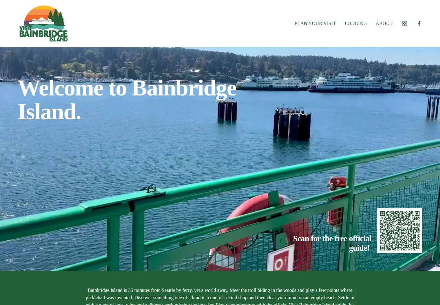 Captured homepage of visitbainbridgeisland.org in the current scan
