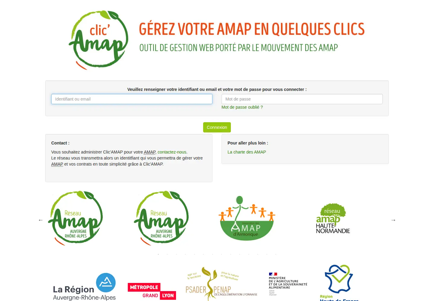 Captured homepage of clicamap.org in the current scan