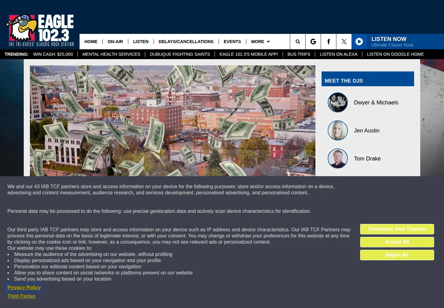 Captured homepage of eagle1023fm.com in the current scan