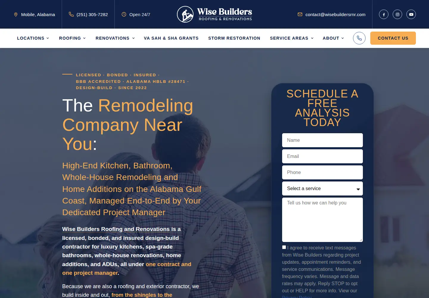 Captured homepage of wisebuildersrnr.com in the current scan