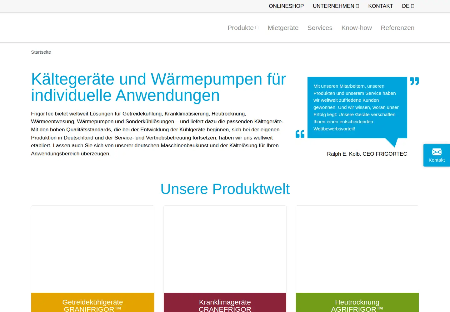 Screenshot of frigortec.com