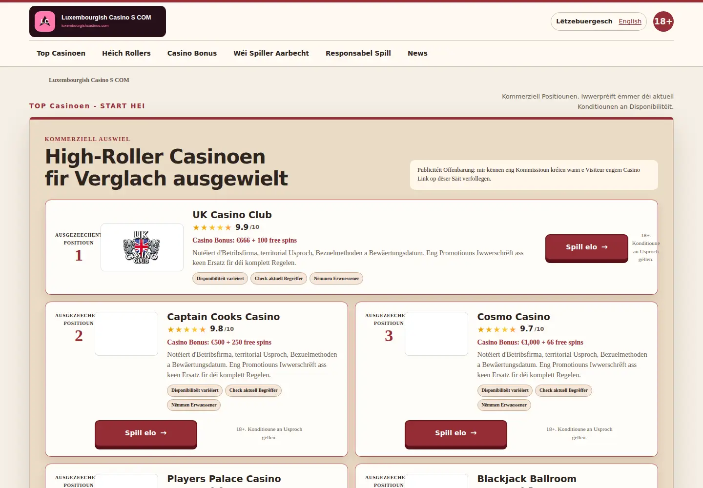 Screenshot of luxembourgishcasinos.com