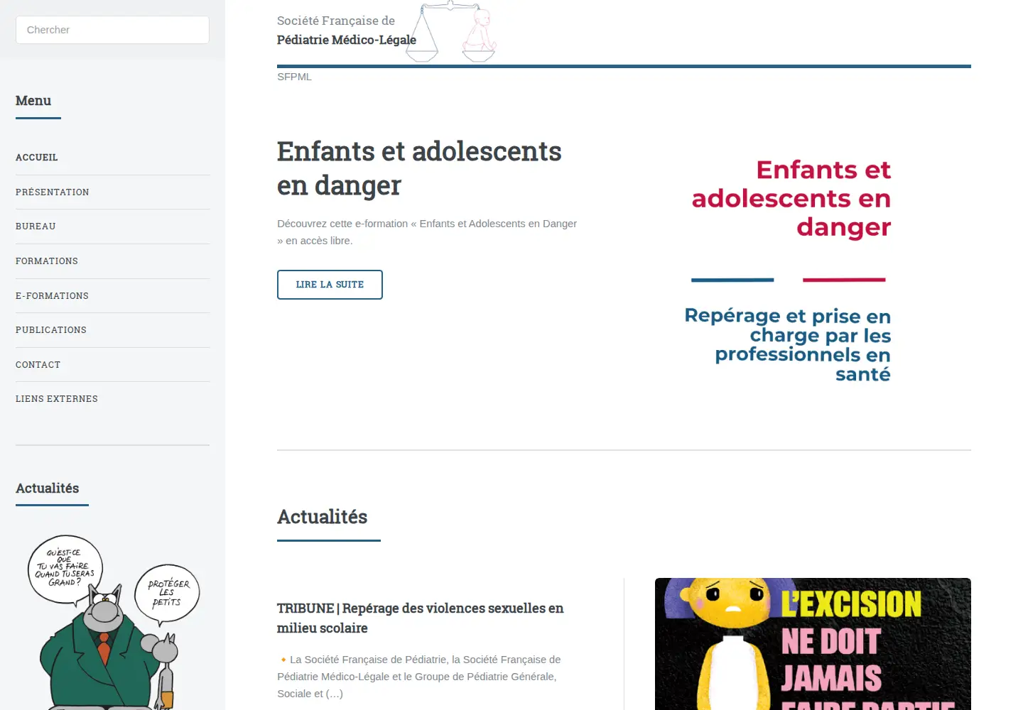 Screenshot of sfpediatriemedicolegale.fr
