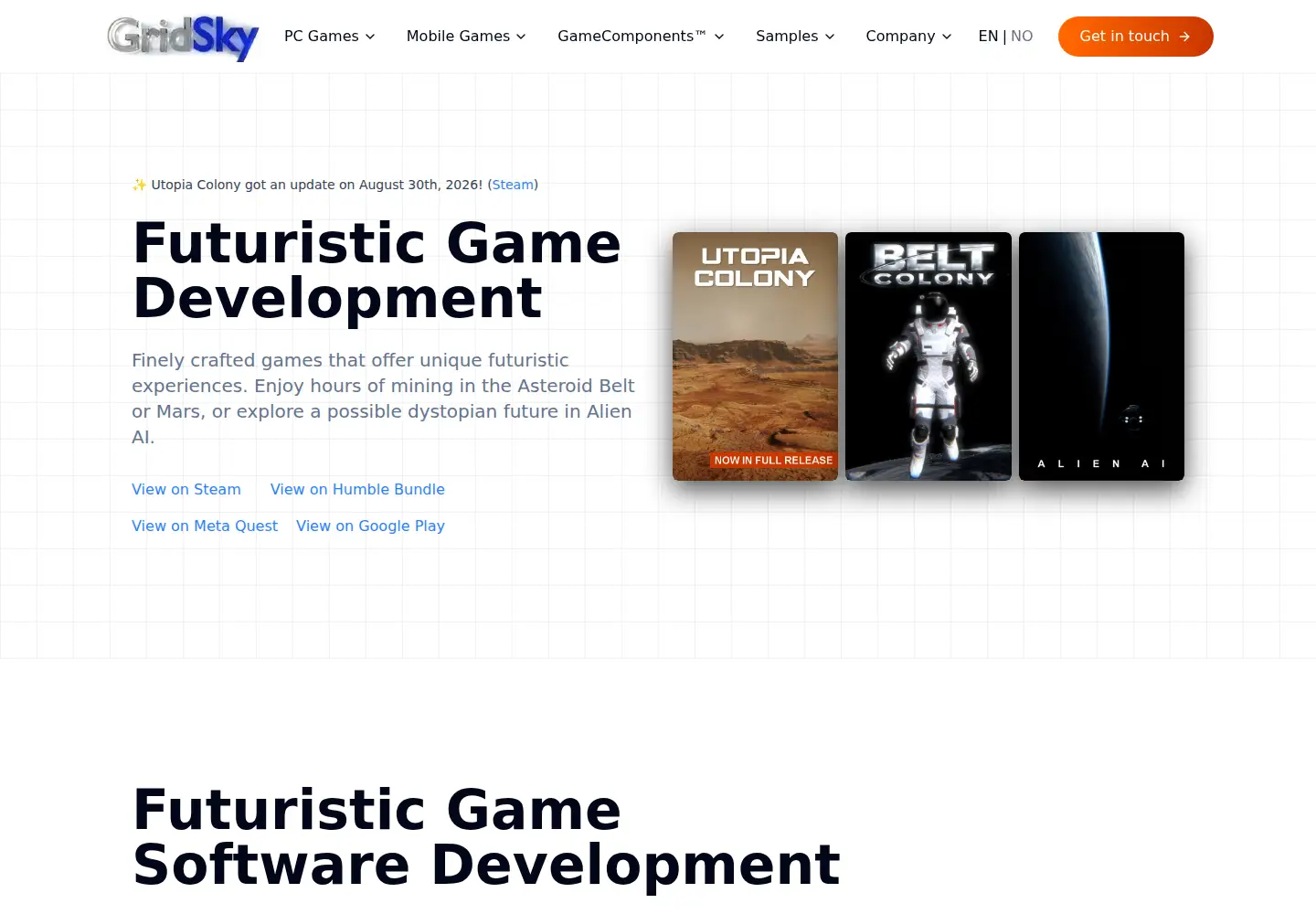 Captured homepage of gridsky.com in the current scan