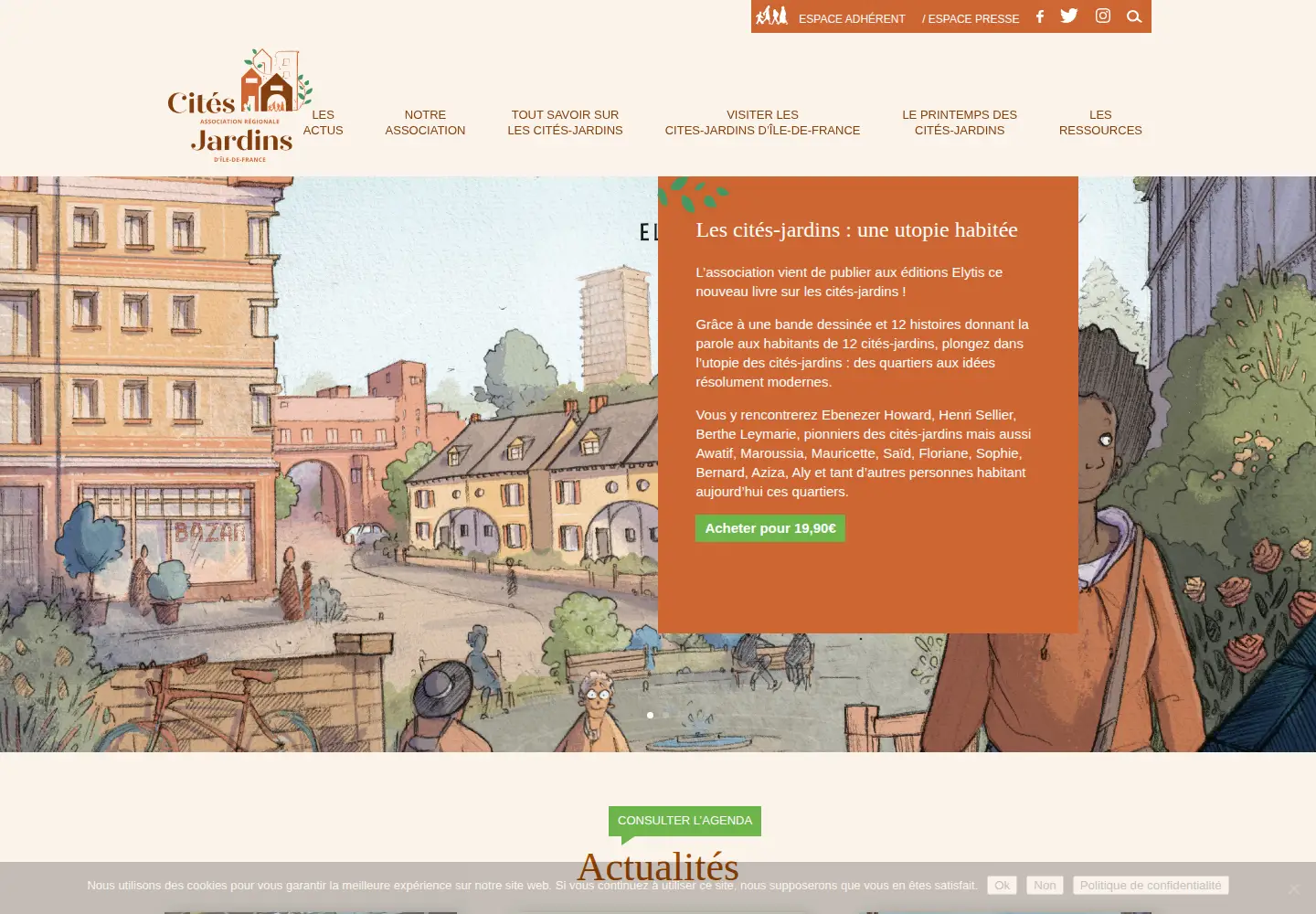 Screenshot of citesjardins-idf.fr