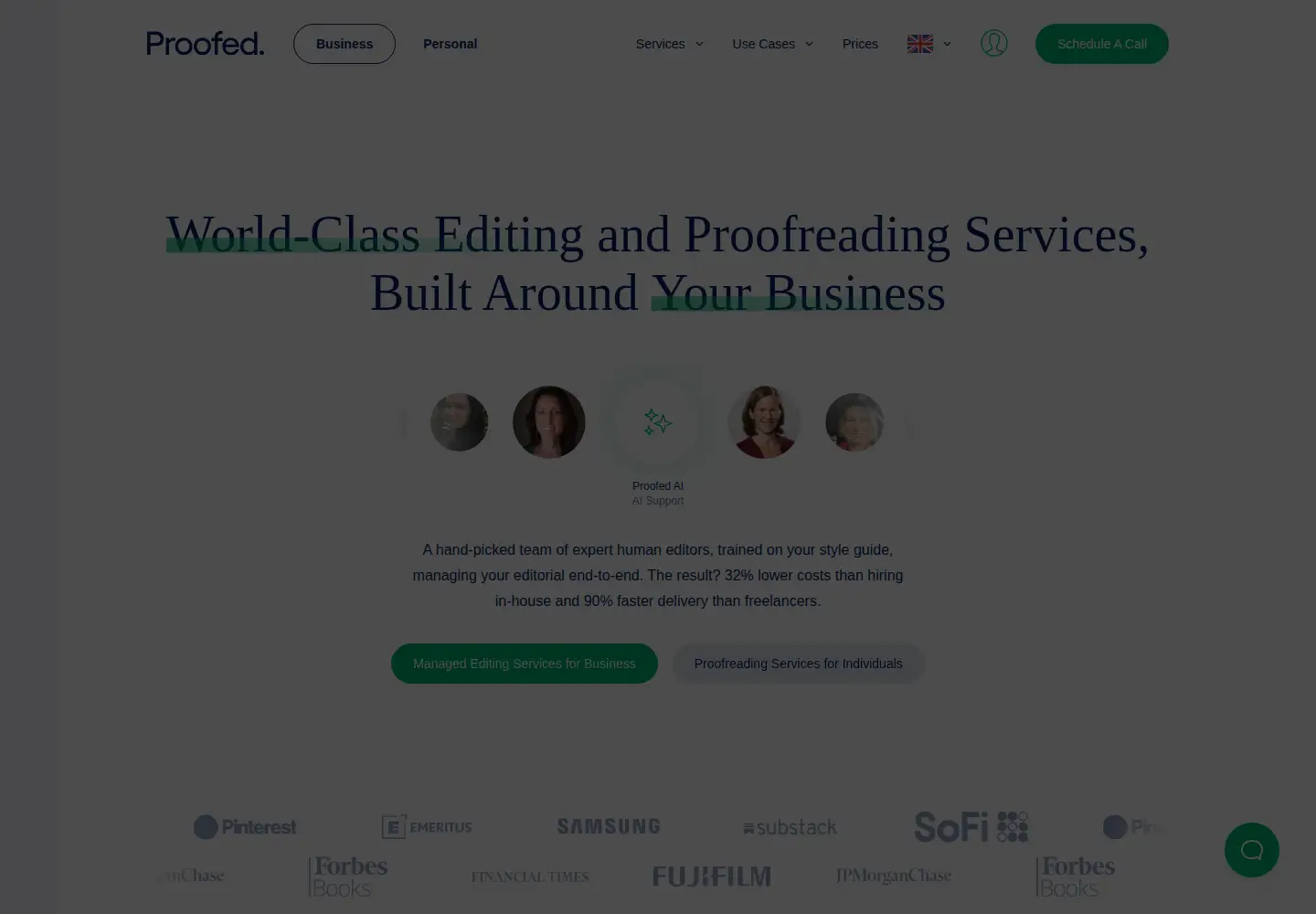 Captured homepage of proofed.co.uk in the current scan