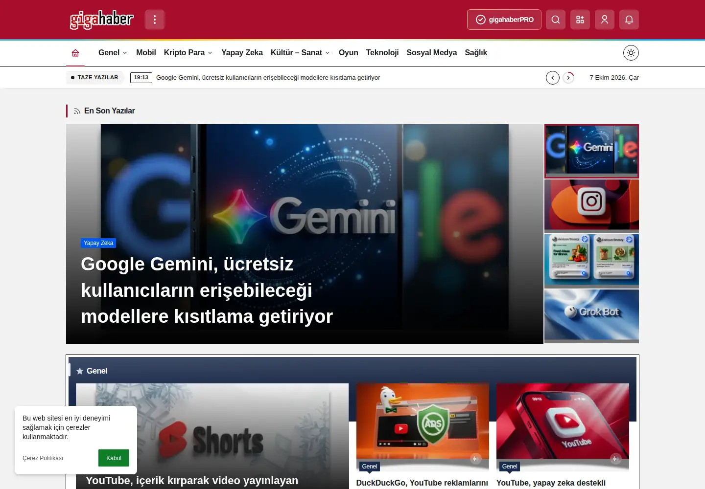 Screenshot of gigahaber.com