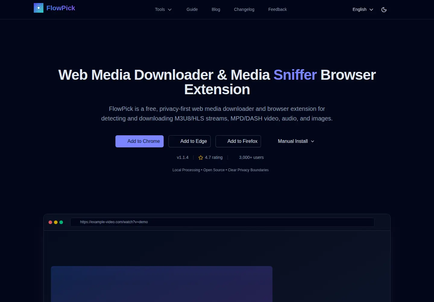 Captured homepage of flowpick.net in the current scan