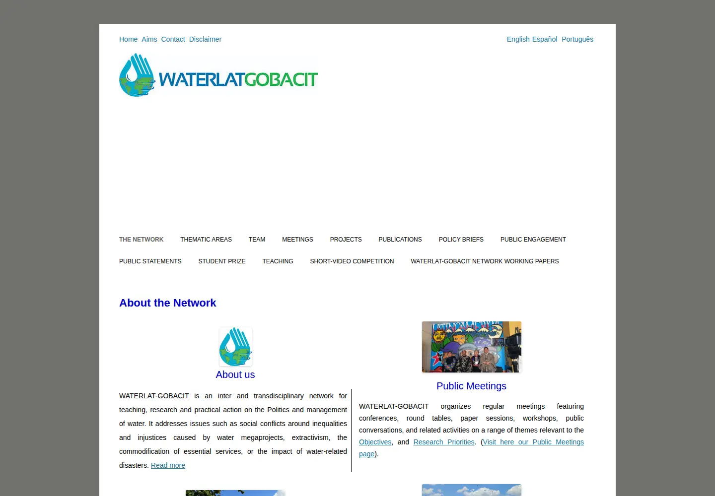 Screenshot of waterlat.org