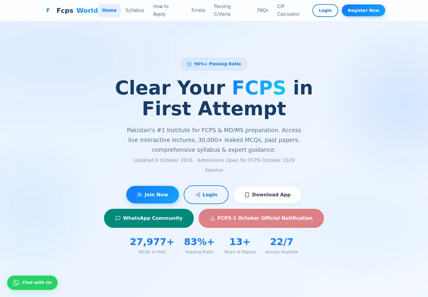Captured homepage of fcpsworld.com in the current scan