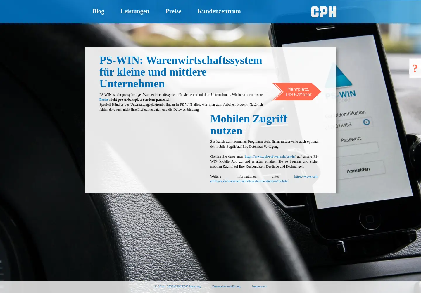 Screenshot of cph-software.de