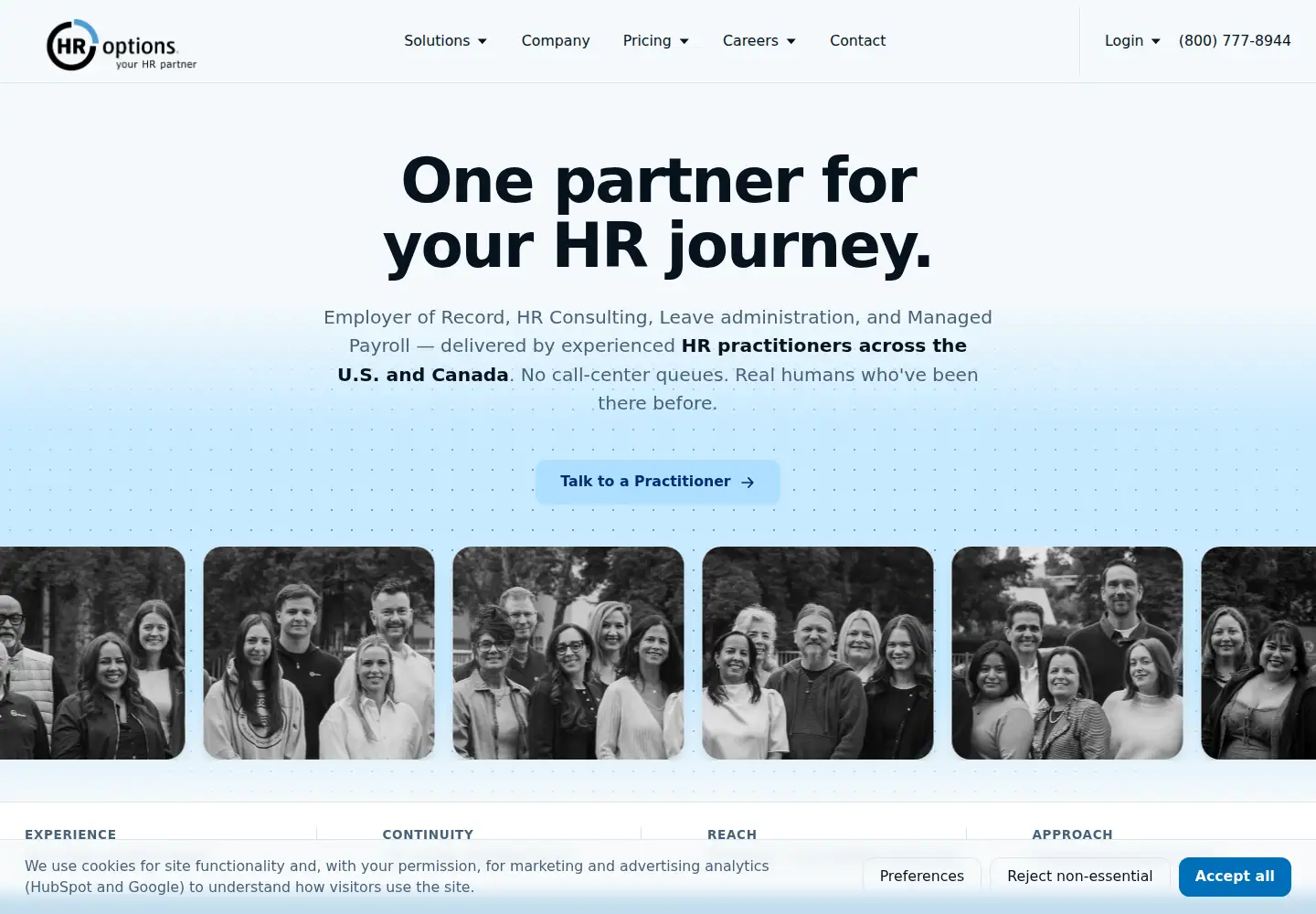 Screenshot of hroptions.com
