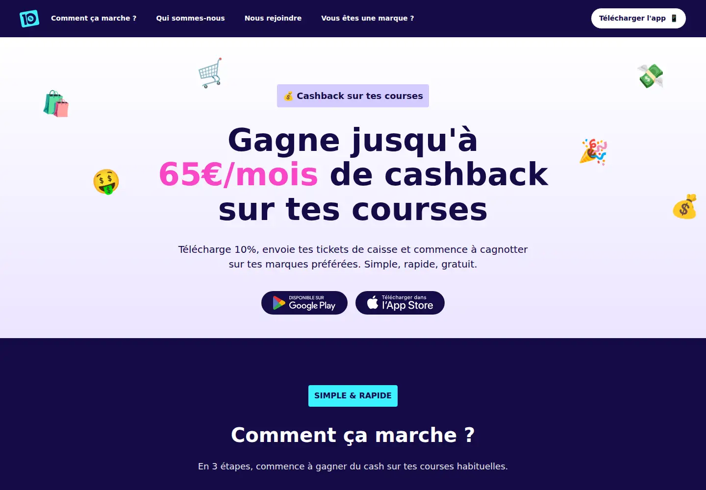 Captured homepage of 10pourcent.fr in the current scan
