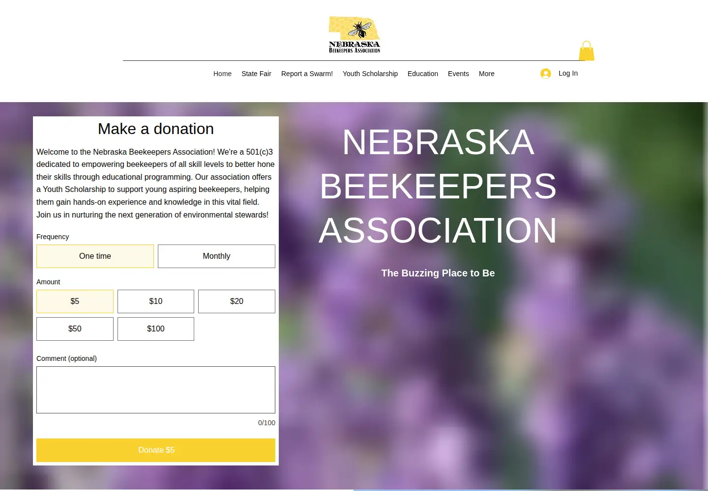 Screenshot of nebraskabeekeepers.org