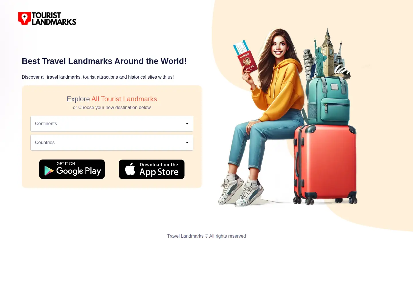Screenshot of touristlandmarks.com