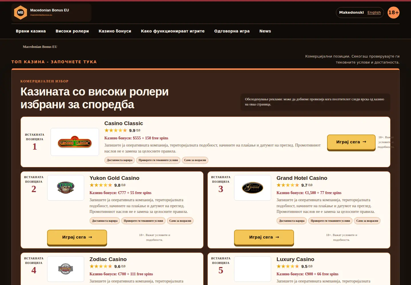 Screenshot of macedonianbonus.eu