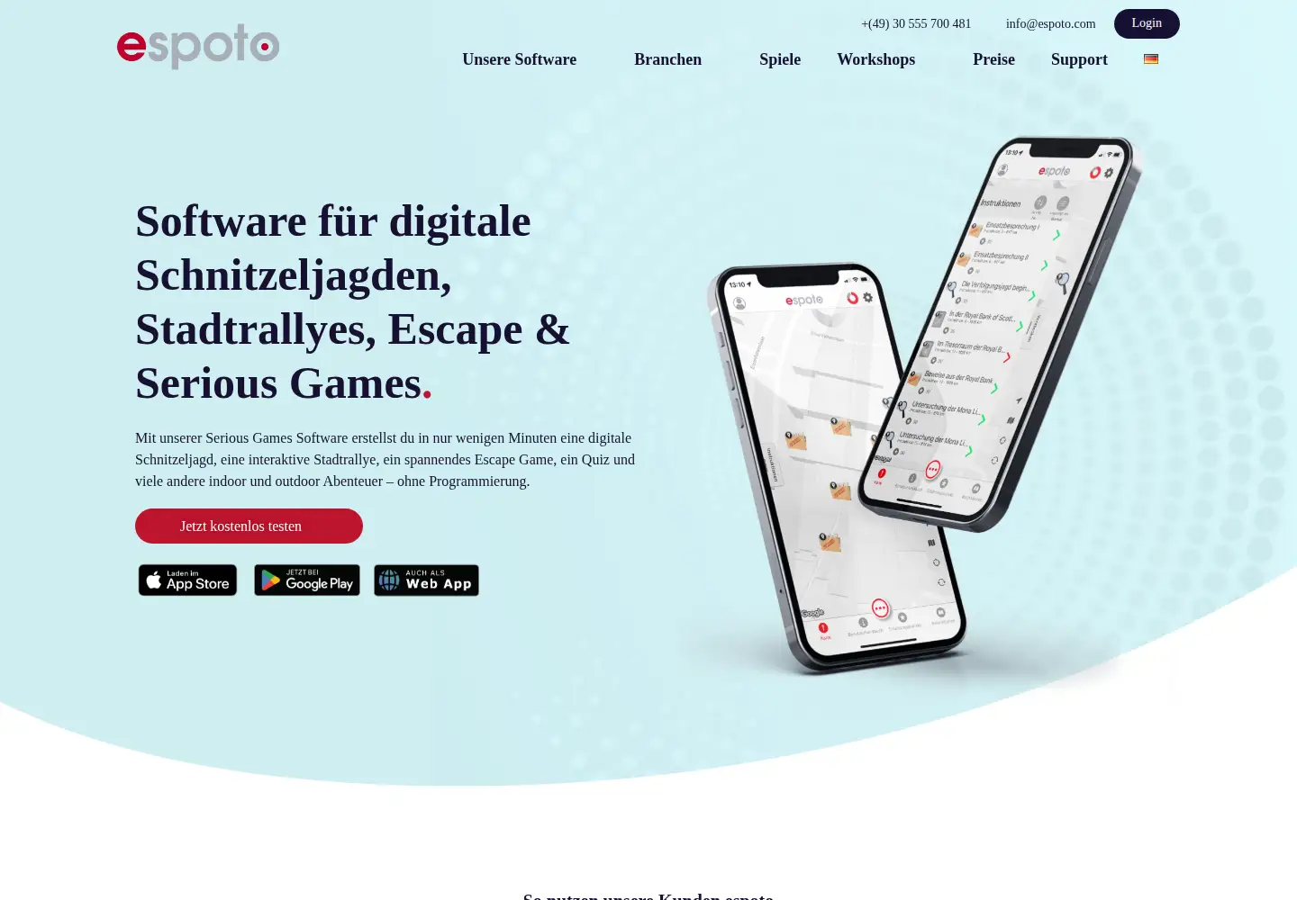 Captured homepage of espoto.com in the current scan